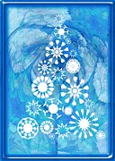 Pine Tree Snowflakes - Baby Blue