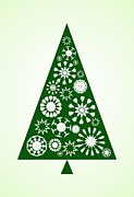 Pine Tree Snowflakes - Green
